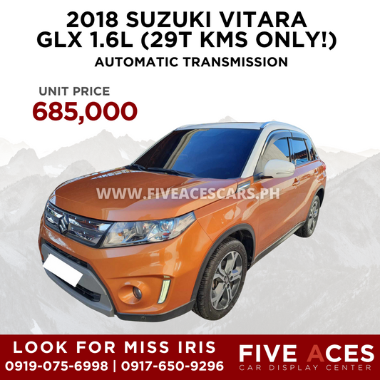 2018 SUZUKI VITARA GLX 1.6L  AUTOMATIC TRANSMISSION (29T KMS ONLY!)  SUZUKI