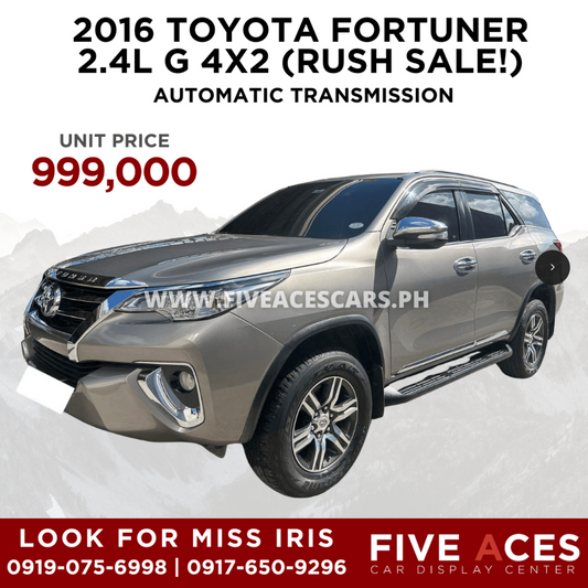 RUSH SALE! 2016 TOYOTA FORTUNER 2.4L G 4X2 AUTOMATIC TRANSMISSION TOYOTA